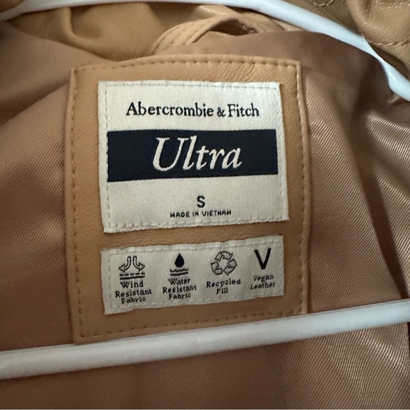 Abercrombie & fitch ultra mid-length vegan leather woman’s puff jacket - Picture 10 of 12